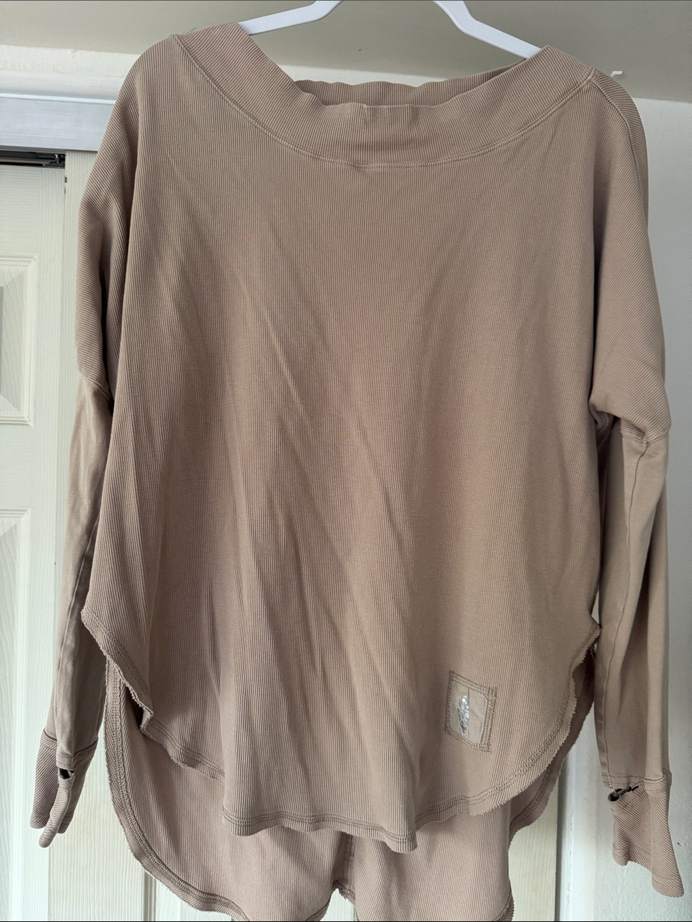 FP Movement by Free People Oversized Long-Sleeve Top in Taupe